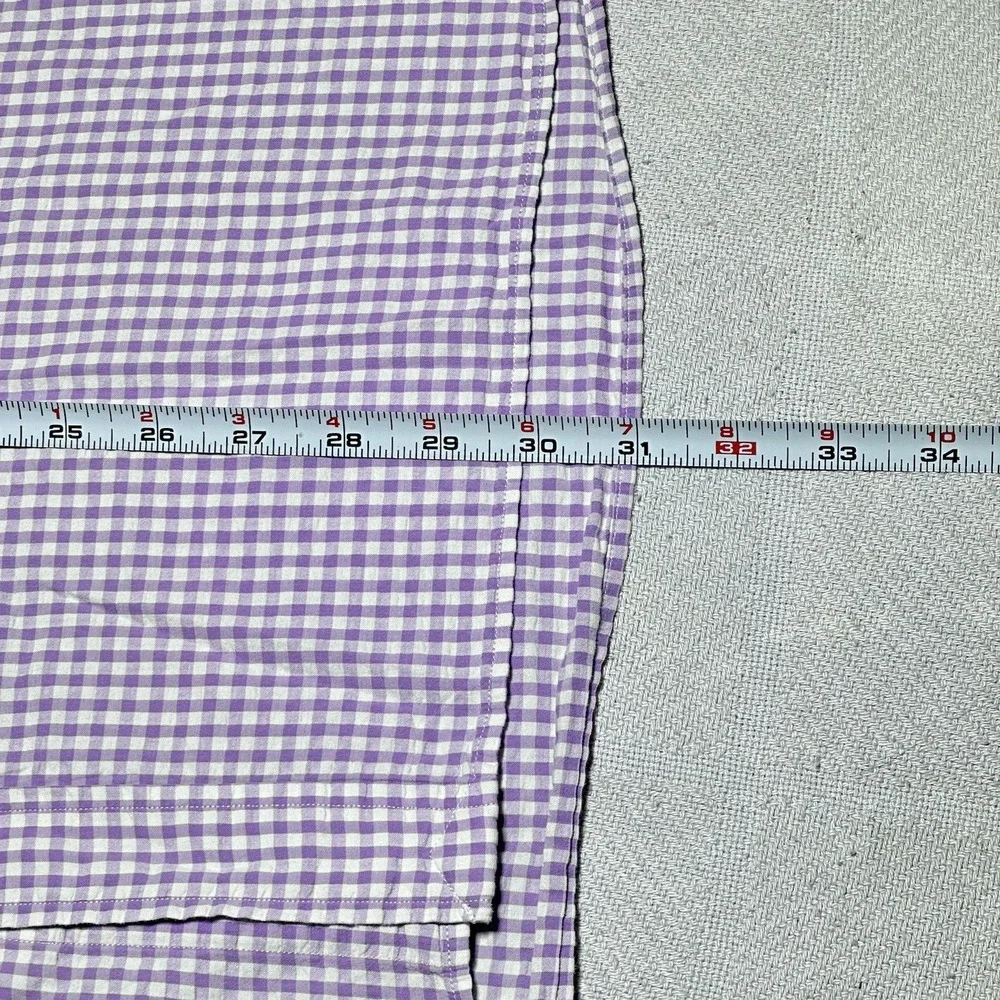 Vintage Polo by Ralph Lauren Button Shirt 2XL Seersucker Purple‎ Gingham Pocket